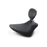 Mustang Wide Tripper Solo Seat with Backrest for Harley Softail Backline and Slim - Diamond/Black - 79745