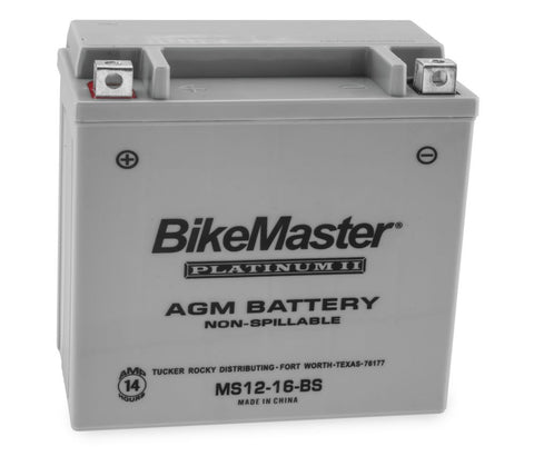 BikeMaster AGM Platinum II Battery - 12 Volt - MS12-16-BS
