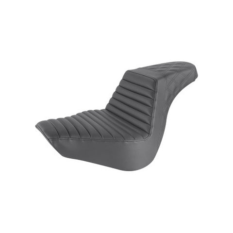 Saddlemen Step-Up 2-Up Seat for 2018-22 Harley Softail Fat Boy - Black/Lattice Stitched - 818-27-176
