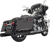 Bassani DNT Straight Can Slip-On Mufflers for 1995-16 Harley FL Touring models - Black/Black - 1F7DNT5B