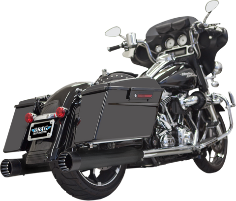 Bassani DNT Straight Can Slip-On Mufflers for 1995-16 Harley FL Touring models - Black/Black - 1F7DNT5B