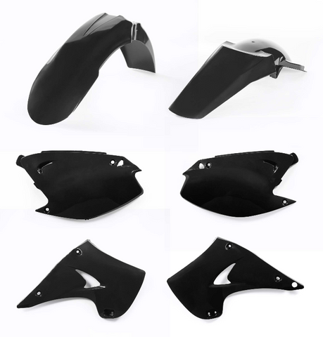 Acerbis Standard Replacment Plastics Kit for 2003-08 Kawasaki KX 125/250 - Black - 2041100001