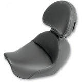 Saddlemen Renegade Heels Down Solo Seat with Driver Backrest for 2006-17 Harley Dyna models - Black/Smooth - 806-04-0041