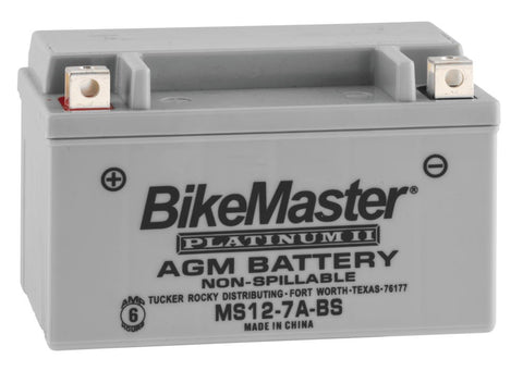 BikeMaster AGM Platinum II Battery - 12 Volt - MS12-7A-BS