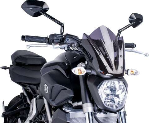 Puig Naked Gen Sport Windscreen for 2014-17 Yamaha FZ-07 - Dark Smoke