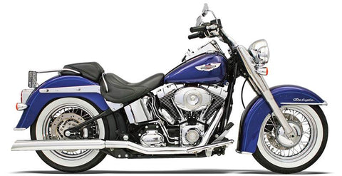 Bassani True Duals Head Pipes for 2007-17 Harley Softail Models - Chrome - SFT-212