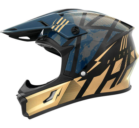 THH T710X Battle Helmet - Blue/Gold - Large