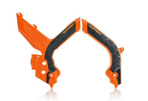 Acerbis X-Grip Frame Guards for KTM SX / XC models - Black/16 Orange - 2733445229
