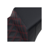 Saddlemen Step-Up 2-Up Seat for 2018-22 Harley Softail Street Bob/Standard - Black/Driver Lattice Red Stitching - 818-30-172RD
