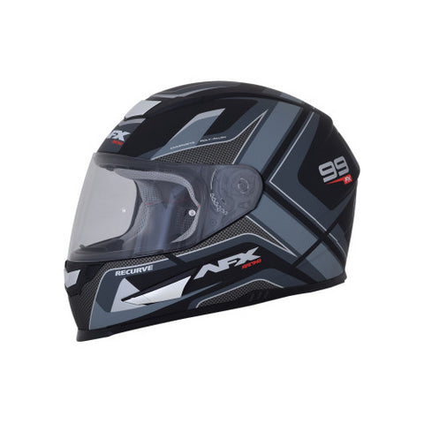 AFX FX-99 Recurve Helmet - Matte Black/Gray - Large