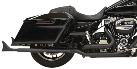 Bassani 36 Inch Fishtail Slip-On Mufflers for 1995-16 Harley FL Touring models - Black - 1F17EB-36