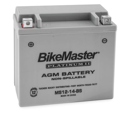 BikeMaster AGM Platinum II Battery - 12 Volt - MS12-14-BS