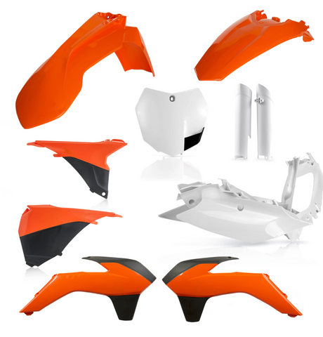 Acerbis Full Body Plastics Kit for 2013-14 KTM SX / SX-F models - Orange/White/Black - 2314333914