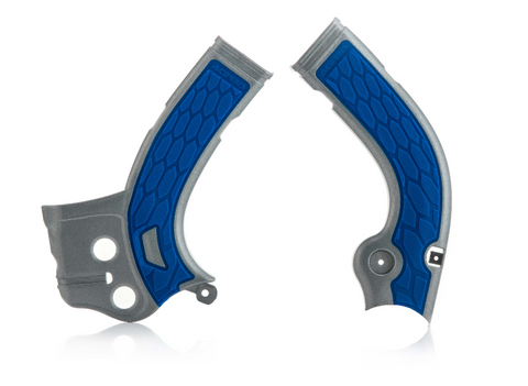 Acerbis X-Grip Frame Guards for Yamaha WR/YZ models - Silver/Blue - 2374261404