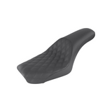 Saddlemen Profiler 2-Up Low Profile Seat for 2004-05 Harley Dyna Wide Glide - Black/Driver Lattice Stitched - 804-05-149