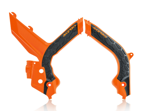 Acerbis X-Grip Frame Guards for KTM XC / SX - 16 Orange/Black - 2733445225