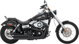Vance & Hines Twin Slash Slip-On Mufflers for Harley Dyna Fat Bob / Wide Glide - Black - 46845