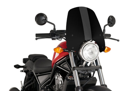 Puig New Generation Touring Windscreen for Honda CMX500 Rebel - Black - 9462N