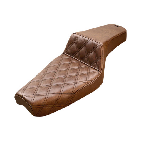 Saddlemen Step-Up 2-Up Seat for 2004-20 Harley Sportster models - Brown/Lattice Stitched - 807-03-172BR