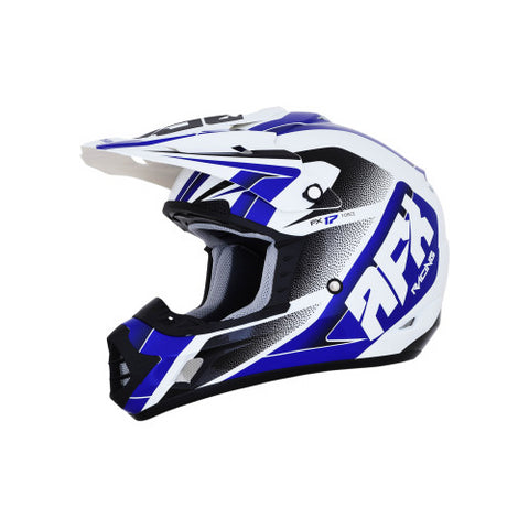 AFX FX-17 Force Helmet - Pearl White/Blue - Large
