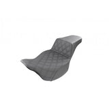 Saddlemen Step-Up 2-Up Seat for 2008-22 Harley FL Touring models - Black/Lattice Stitched - 808-07B-172