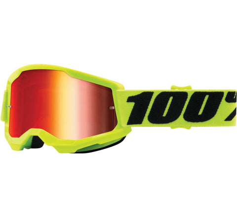 100% Strata Jr. 2 Goggles - Yellow with Red Mirror Lens