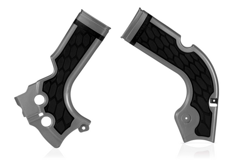 Acerbis X-Grip Frame Guards for 2013-17 Honda CRF 250R/450R - Silver/Black - 2374241015