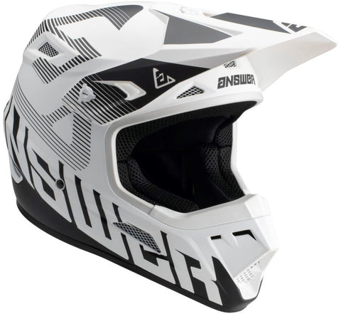 Answer Racing AR1 V2 Bold Motocross Helmet - White/Black - Large