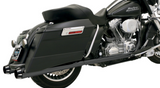 Bassani Megaphone Slip-On Performance Mufflers for 1995-16 Harley FL Touring models - Black - FLH-517LRB