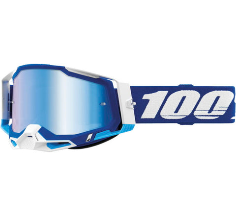 100% Racecraft 2 Goggles - Blue with Blue Mirror Lens