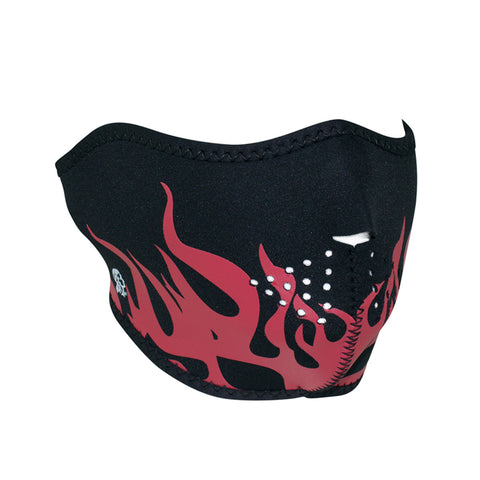 ZAN HeadGear Neoprene Half Face Mask - Red Flames - WNFM229RH