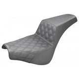 Saddlemen Step-Up 2-Up Seat for 2018-22 Harley Softail Street Bob/Standard - Black/Driver Lattice Stitched - 818-30-172