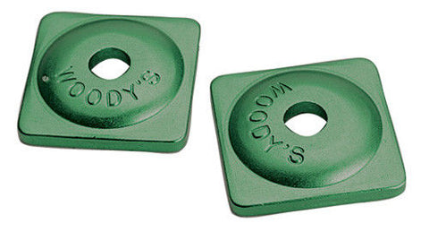 WOODYS - ASW-3730-B - Square Aluminum Backing Plate 7MM - Green - Bag of 96