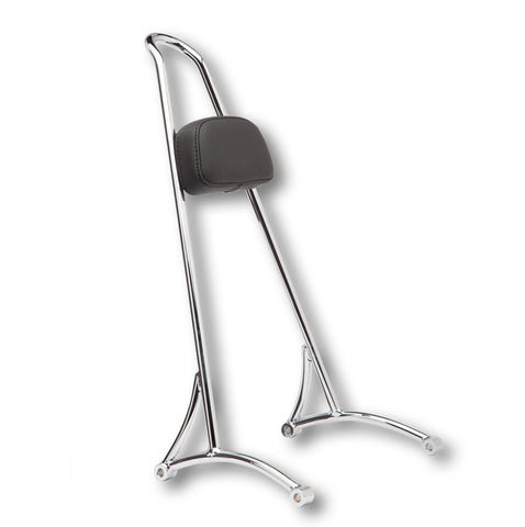 Burly Brand Sissy Bar w/Pad for Harley FXD - Chrome - Tall - 20 inch - B13-1505C