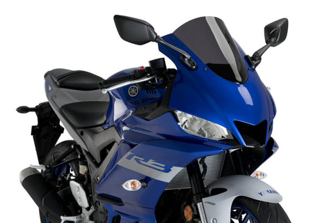 Puig R-Racer Windscreen for Yamaha YZF-R3 - Dark Smoke - 3737F