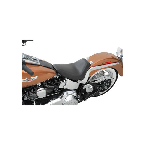 Saddlemen Heels Down Super Slammed Renegade Solo Seat for 2006-17 Harley Softail Deluxe - Black/Smooth Stitched - 806-15-002D